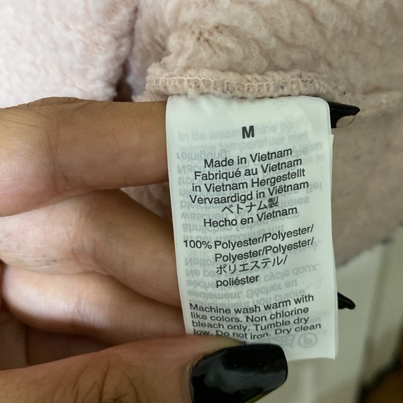 J Crew Pink Sherpa zip pull over - Picture 5 of 6
